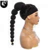 Paardenstaarten Synthetische Clip in Trekkoord Rechte Afro Tail Kinky Steil Haar Bubble paardenstaart Hittebestendige Hair Extensions 230725