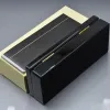 Оптовая черная кожаная карандашные карандашные чехлы для Muxury Fountain Ballpoint Roller Balling Box с бумажной гарантией Руководство