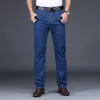 Classic Style Men's Black Blue Regular Fit Jeans Business Casual Stretch Denim Pants Male Brand Trousers 230316 L230726