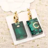 2023 Luxury Quality Charm Rectangle Pendant Necklace With Green Color Have Box Stamp Brooch Style PS7517B