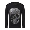 PLEIN BEAR Brand Men's Hoodies & Sweatshirts Warm Thick Sweatshirt Hip-Hop Loose Characteristic Personality PP Skull Pullover Rhinestone Luxury Men's Hoodie 2164