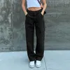 Jeans pour femmes 2023 mode Baggy taille haute ample jambe droite femmes bavoir ensemble décontracté vêtements de rue femme pantalon pantalon S-L