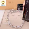 Designer smycken GRA -certifikat 925 Sterling Silver VVS Moissanite Hip Hop Cuban Link Chain