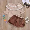 Set di abbigliamento Toddler Baby Girl Manica lunga Solido colletto arruffato Top Kilt Dress Outfits Set Toddler Kids Baby sweet girl Abbigliamento invernale Set Z230726