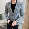 Men's Suits 2023 Brand Clothing Fashion Spring High Quality Leisure Business Suit/Male Printing Casual Blazers Jacket Plus Size S-3XL