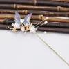 Hårklipp kvinnor Hanfu Pearl Long Tassel Flower Sticks Hårnålar Combs Set Kinesiska stiltillbehör