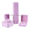 Jewelry Boxes Protable Storage Box Set Earrings Ring Necklace Pendant Collection Organizer Square Gift Display Cases Drop Delivery Pac Ottdn