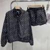 Women Letters Jackets Pants Sets Letter Rhinestone Loose Coats Tops Elastic Waist Shorts Casual Suits