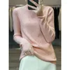 Blusas femininas suéter de lã malha com decote em O pulôver outono e inverno fashion jumper de manga comprida roupas de cima