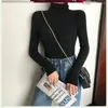 Vrouwen Truien 2023 Koreaanse Stijl Coltrui Vrouwen Lange Mouwen Stretch Vrouw Kleding Tops Basic Hemd Trui Winter