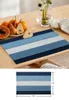 Bord Mattor Vintage Farm Barn Blue Gradient Placemat för matbord Bordkök Kök Mat Pad Pad 4/6st Hemdekoration