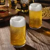 Wine Glasses Glass Cup With Bamboo Lid and Straw Bubble Tea Cup Glasses Cups Transparent Beer Can Coffee Cup Cold Wine Cola 320ml480ml LL