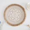 Masa Paspasları Nordic Dokuma Placemats Jute Sofra Plakaları Ev El Dekor Yuvarlak Pedler Yemek Evi