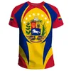 Camisetas Masculinas 2023 Venezuela Flag T-shirt Oversized Manga Curta Tee Casual Moda Rua Desgaste O Neck Respirável Top