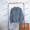 xinxinbuy men designer coat gacket tie dye dots printデニム長袖