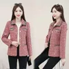 Women's Jackets 2023 Spring Autumn Women Korean Vintage Loose Pocket Plaid Causal Fashion Female Single Breasted Coats Tops Z21