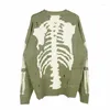 Men's Sweaters Hip Hop Hole Skulls Sweater For Women Streetwear Distressed Pullovers Oversized Men Embroidery Knitted