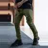 Chandails hommes pantalons poches latérales Cargo sarouel fermeture éclair noir Hip Hop décontracté mâle Joggers pantalon mode décontracté Streetwear pantalon