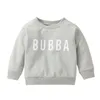 Hoodies Sweatshirts Citgeett Autumn Toddler Baby Girls Boys Casual Pullover Grey Letters Print Sleeve Sweatshirt Sweatshirt Clothes 230725