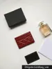 Luxury C Fashion Woman Card Holder Classic Pattern Caviar Quilted Wholesale Gold Hardware Small Mini Black Small Hardware Plånbok Designer Pebble Leather With Box