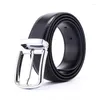 Bälten Mens Fashion Leather for Men Business Belt Manlig midje rem kontor elastiska byxor jeans bredd 3.4 cm