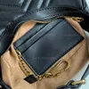 10A Mirror Quality Designers Mini Marmont Matelasse Bags Womens Half Moon Luxurys Handväskor Real Leather Chevron Quilted Black Purse Crossbody Shoulder Chain Bag