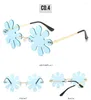 Sunglasses Sell The Fashion Personality Floral Metal Abnormity Custom Rimless