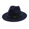 Bérets OZyc véritable laine Fedoras chapeaux pour femmes et hommes solide large bord Vintage Jazz casquettes décontracté doux cachemire Fedora casquette femme G