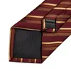 Bow Ties Gold Striped Red Men's Business Wedding Neck krawat kieszonkowy kwadratowe spinki do mankietu