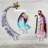 Decorative Objects Figurines Tinsel Nativity Scene Warm White Yard Light for Easter Christmas Outdoor Garden Decorations Event Decoration 230725