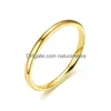 Band Rings Stainless Steel Glaze Thin Ring Blank Tail Fashion Jewelry For Women Will Andy Sandy Drop Delivery Dhwp7