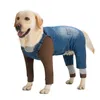 Abbigliamento per cani Salopette di jeans per cani Tuta per cani di moda per cani di grossa taglia Vestiti per cani di taglia grande regolabili Costume per cani blu Vestito per cane 230725