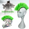 6 Colors Universal Helmet Mohawk Synthetic Wigs bicycle Motorcycle Motocross Accessories Helmet Hawks257C