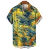 Herren Freizeithemden Hemd für Männer 3D-Druck Ölgemälde Kurzarm Tops Übergroße T-Shirts Trippy Modekleidung Streetwear Bluse 230726