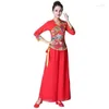 Stage Wear Traditional Chinese Folk Dance Costume For Woman National Fan Dancing Dances Clothes Yangko Clothing