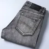 Printemps été gris élastique hommes Stretch-fit mince jean affaires décontracté Style classique 210318 L230726