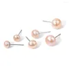 Boucles d'oreilles à tige 3 paires de perles d'eau douce naturelles pour femmes filles couleurs perle de culture boucle d'oreille bijoux de mariage fins cadeaux