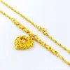 pendentifs collier plaqué or 24 carats bijoux pour femmes haute imitation coeur inversé ne se fanent jamais jp027276p