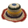 Chapeaux à large bord commerce extérieur facture originale exportation couleur rayure tissé à la main chapeau de paille femme été ombre vacances plage