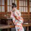 Etnische kleding Japanse traditionele vrouwen Kimono Formele zomer Yukata Retro bloemenprints Lange jurk Cosplay Meisjes