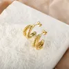 Серьги -грибы круга круга для женщин Pvd Pvd золото, покрытая нержавеющей стали, уникальная вечеринка ежедневная ношение ювелирных украшений винтажные подарки оптом