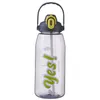 Botellas de agua de 1,9 l/2,2 l, botella de Fitness de gran capacidad con báscula de pajita, hervidor de agua portátil para deportes sin BPA para gimnasio en interiores y exteriores