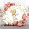 Background Material Cartoon Baby Hold My First Communion Round Photography Background Baby Shower Cross Photography Background X0725