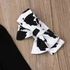 Kledingsets Kledingsets geboren Baby Boy Girl Long Sleeve Cow Print T-Shirt Tops Tassel Pant Trouser Headband 3pcs Autumn Winter Deset Z230726