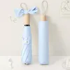 Umbrellas Style Wooden Handle Color Rubber Umbrella Women Girl Kids Folding Sunscreen Sunproof Waterproof Anti-ultraviolet