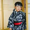 Ropa étnica niños Kimono bata de baño tradicional japonés Harajuku Yukata Halloween niños Coaplay Samurai traje