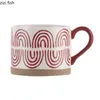 Tassen Keramiktasse 450 ml Kreatives handgemaltes Muster Kaffee Nachmittagstee Safttasse Milch Haushalt Frosted Water