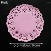 Table Mats 100pcs 5.5inch Vintage Napkin Pads Hollowed Lace Paper Mat Doily Craft DIY Scrapbooking Weding Decoration Cake Accessories