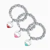 Pulseira T Prata esterlina925 Esmalte Jóias em forma de coração Presente fino popular para mulheres F1211258L