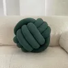 Pillow Round Pillows Nordic Three-strand Knot Hairball Rope Multi-purpose Throw Backrest Waist Protective Home Decor